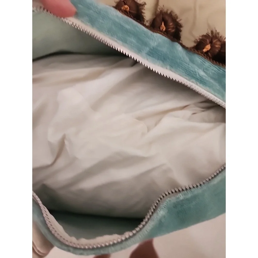 Teal Velvet Throw Pillow 16